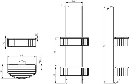 Xellanz Domo Doucherekje - Hangend - Mat Zwart