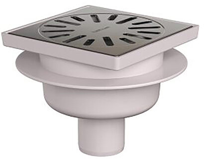 Xellanz Doucheput - 15x15cm - met Onderuitloop - RVS