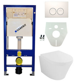 Xellanz Geberit UP100 Toiletset - Vesta Wandcloset met Zitting - Delta 25 - Wit