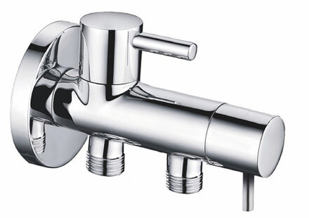 Xellanz Minimal Dubbele Hoekstopkraan - 1/2x3/8x3/8 Chroom