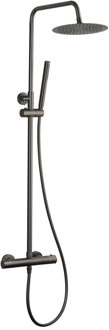 Xellanz Opbouw Regendouche BWS Gunmetal 25 cm Hoofddouche Cemal Thermostatisch