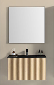 Xellanz Ribbella Badmeubel Compleet - 80cm - Naturel Eik/Mat Zwart