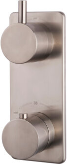 Xellanz Rivaro Inbouwthermostaat - 2 weg - Geborsteld Staal PVD