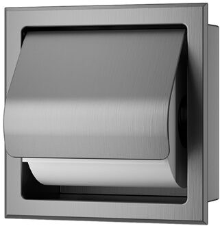 Xellanz Rocko Toiletrolhouder met Klep - Inbouw - Gunmetal