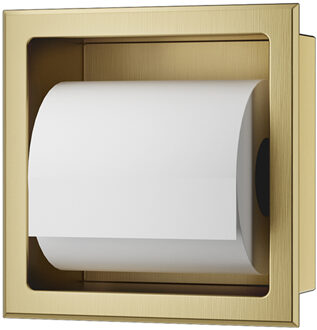 Xellanz Rocko Toiletrolhouder zonder Klep - Inbouw - Geborsteld Messing