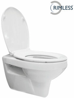 Xellanz Trevi Wandcloset Rimless met Ultimo 3.0 Toiletzitting - Softclose en Quick Release - Glans Wit