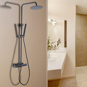 Xellanz Twenty Eco Thermostatische Regendoucheset - Opbouw - Rond - Mat Zwart