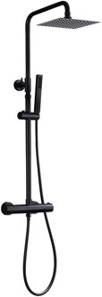 Xellanz Twenty Eco Thermostatische Regendoucheset - Opbouw - Rond/Vierkant - Mat Zwart