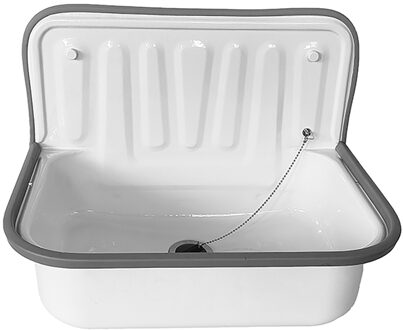 Xellanz Uitstortgootsteen - Glans Wit - Plaatstaal met Stootrand & Afvoerstop