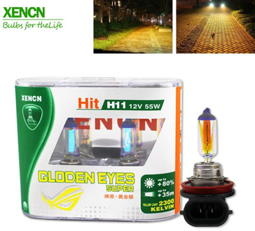 XENCN H11 12V 55W PGJ19-2 2300K Golden Eyes Super Yellow Light Halogen E1 DOT Car Bulbs Fog Lamp for mercedes toyata honda 2Pos