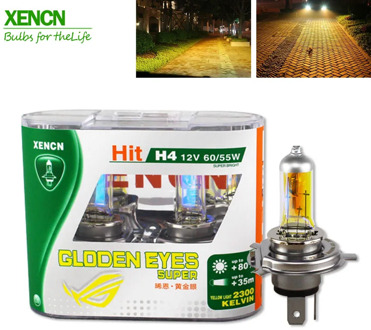 XENCN H4 12V 60/55W P43t 2300K Halogen Headlihgt Replace Upgrade Super Yellow Light Car Bulbs Free Shipping 2Pcs 8411GDE