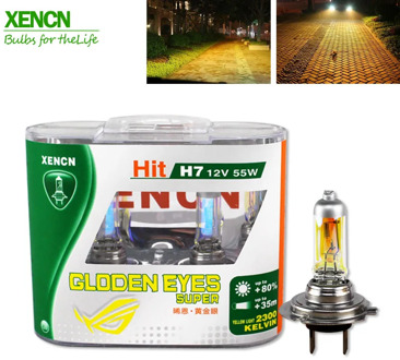 XENCN H7 12V 55W P43t 2300K Halogen Headlihgt Replace Upgrade Super Yellow Light Car Bulbs 30% More light Free Shipping 2Pcs