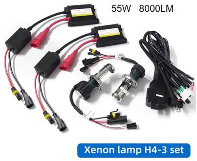 Xenon H4 35W 55W Slim Ballast Kit Hid Xenon Koplamp Lamp 12V H4 Xenon Hid Kit 3000K Vervangen Halogeen Lamp 55W H4 / 3000K