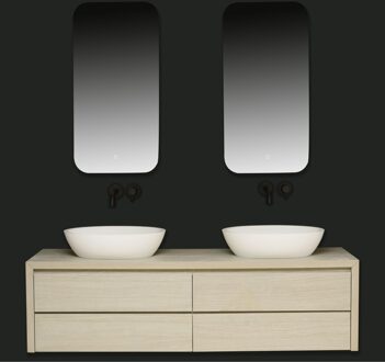 XENZ Badkamerspiegel Xenz Limone 50x100cm met Ledverlichting en Spiegelverwarming Aluminium