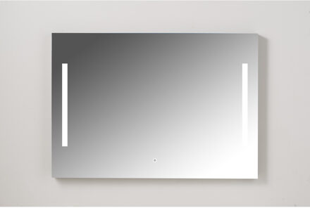 XENZ Badkamerspiegel Xenz Pacengo 100x70 cm Industrieel Zwart Frame met Verlichting en Spiegelverwarming Aluminium