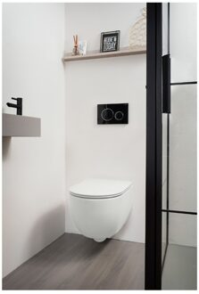 XENZ Gio randloos hangend toilet met softclose zitting mat wit