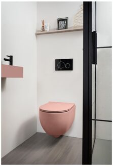 XENZ Gio randloos hangend toilet met softclose zitting roze