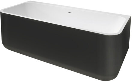 XENZ Half Vrijstaand Bad Guido 160x71x62 cm Solid Surface Zwart