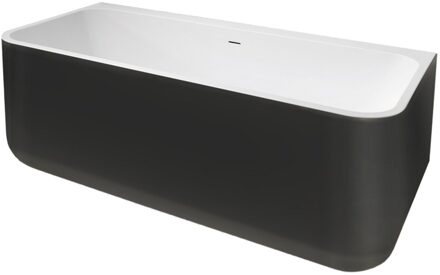 XENZ Half Vrijstaand Bad Xenz Guido 160x71x62 cm Solid Surface Zwart