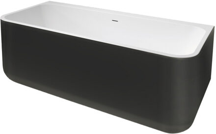 XENZ Half Vrijstaand Bad Xenz Guido 160x71x62 cm Solid Surface Zwart