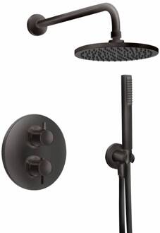 XENZ Inbouw Regendoucheset Xenz Duero Thermostatisch 20 cm met Handdouche Mat Zwart