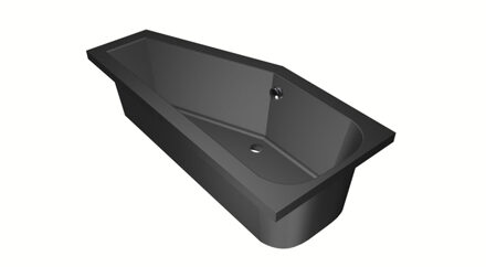 XENZ Lagoon Compact badkuip links 160x75x40cm ebony mat zwart