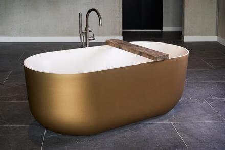 XENZ Mauro vrijstaand bad solid surface 180x85x65cm goud/wit