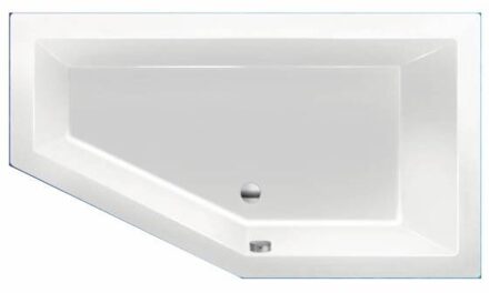 XENZ Society Hoekbad - 160x90x53 - afvoer Midden - Rechts - acryl - wit 6882-01