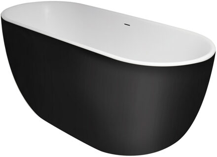 XENZ Vrijstaand Bad Humberto 170x72x63 cm Solid Surface Zwart