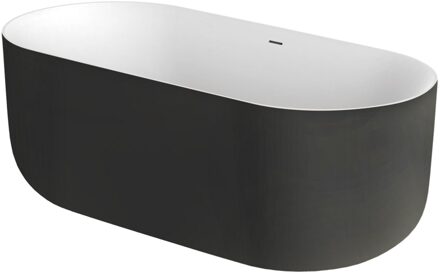 XENZ Vrijstaand Bad Mauro 180x84x64 cm Solid Surface Zwart