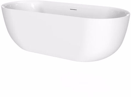 XENZ Vrijstaand Bad Melissa 180x85x60 cm Incl. Klikwaste, Afvoer en Sleuf Overloop Mat Wit by Xenz