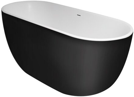 XENZ Vrijstaand Bad Xenz Humberto 170x72x63 cm Solid Surface Zwart