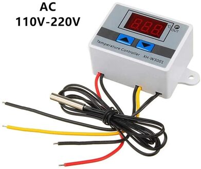 XH-W3001/W3002 Digitale Led Controle Temperatuur Microcomputer Thermostaat Thermometer Thermoregulator 12V 24V 220V W3001 AC 110-220V