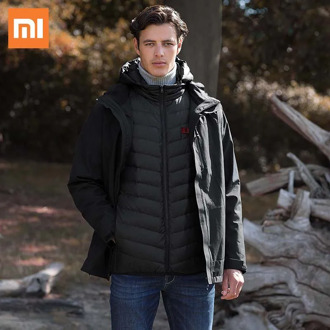 Xiaomi Cottonsmith Smart Down Jacket Multi-zone Heating 3 in 1 Men's Winter Warm Jackets White Duck Down Parka Male Jacket Coat