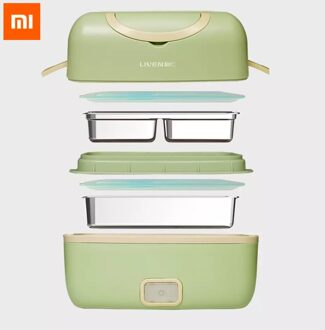Xiaomi Liren Draagbare Koken Elektrische Lunchbox Multifunctionele Plug-In Elektrische Verwarming Koken Grote Capaciteit Dubbele Laag add AU adapter