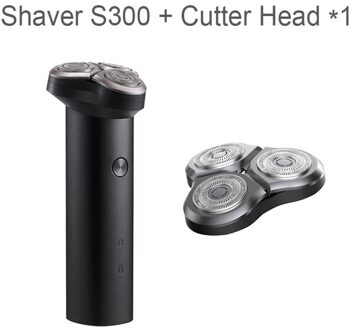 Xiaomi Mijia Elektrische Scheerapparaat S300 Scheermes 3 Hoofd Scheren IPX7 Waterdicht Wasbaar Baard Trimmer Trimeer Cutter S300 Add 1stk hoofd