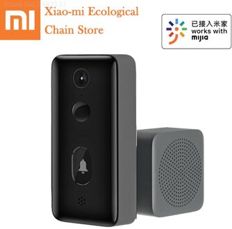 Xiaomi Mijia Smart Video Deurbel 2 Ai Remote Monitor Hd Infrarood Nachtzicht Bewegingsdetectie Twee-weg Intercom Video deurbel add EU plug