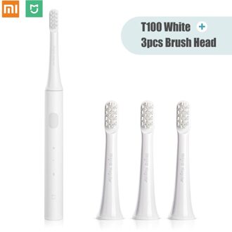 Xiaomi Mijia T100 Sonic Elektrische Tandenborstel Draadloze Usb Oplaadbare Tandenborstel IPX7 Waterdichte Tandenborstel Xiaomi Voor Volwassenen roze en 3stk hoofd