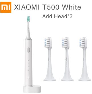 Xiaomi Mijia T500 Elektrische Tandenborstel Whitening Tanden Vibrator Draadloze Orale Smart Sonic Borstel Ultrasone Hygiëne Cleaner add Heads x3 stk