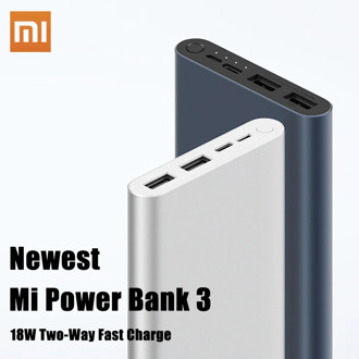 Xiaomi Original Mi Power Bank 3 18W 10000mAh Quick Charge Dual-USB Aluminium Powerbank Fast Charger Portable External Battery