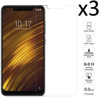 Xiaomi Pocophone F1 Set 3 PCs screen Protector tempered glass anti-scratch ultra slim easy to install