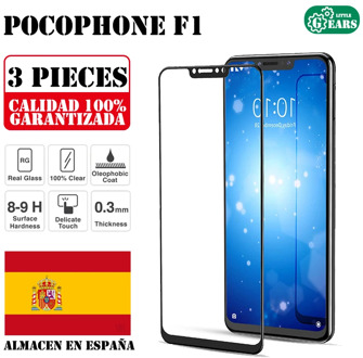 Xiaomi Pocophone F1 Set 3 Pieces Full Tempered Glass Screen Protector Ultra Thin Scratch Protection