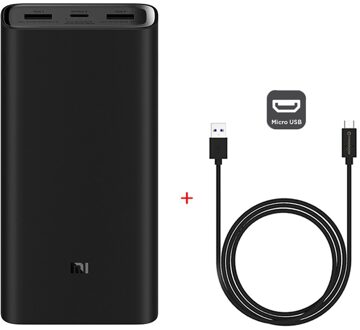 Xiaomi Power Bank 3 20000Mah Pro PLM07ZM 3 Usb Type C 45W Snel Opladen Draagbare Mi Powerbank 20000 externe Batterij Poverbank Add Micro USB kabel