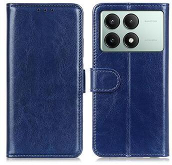 Xiaomi Redmi K70E/Poco X6 Pro Wallet Case met Magnetische Sluiting - Blauw