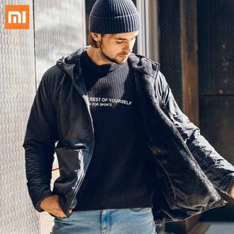 Xiaomi SKAH Men Plus Velvet Thick Warm Jacket Double-sided Windproof Windbreak Parka Winter Outwear Male Hooded Anorak Jackets