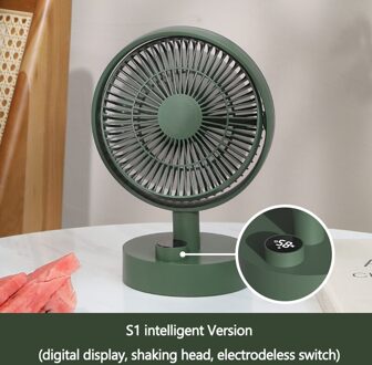 Xiaomi Sothing Desktop Fan Digitale Display Hoofd Schudden Usb Fan Traploze Windsnelheid Laag Geluidsniveau Draagbare Pluim Versie Voor Kantoor XM-YP-684-S1-groen