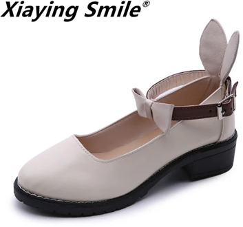 Xiaying Smile Autumn new style small leather shoes women British college style bow with thick bottom casual shoes