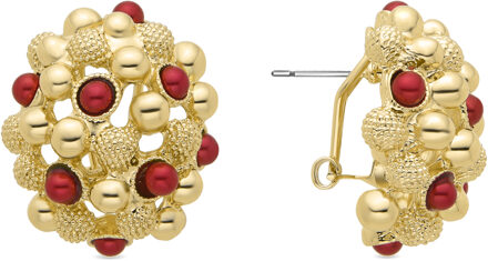Xiglor oorbellen afgewerkt in 18k geel goud Rood - One Size