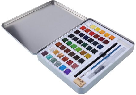 Xileyw Effen Aquarel Verf Set, Draagbare Ijzeren Doos Pigment Set, handgeschilderde Parel Kleur Nagel Is Geschikt Voor Art 48 kleur