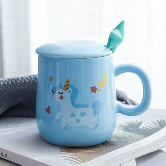 Xinchen Cartoon Eenhoorn Koffie Mok Met Deksel En 3D Ster Lepel Roze Koffie Melk Thee Cup Voor Meisjes Q